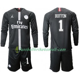 Fußballtrikots Paris Saint-Germain BUFFON 1 Jodan Schwarz Kinder 2018-2019 Langarm Ausweichtrikot kaufen